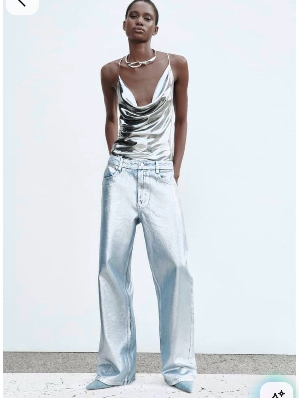 Zara Viral Metallic Jeans